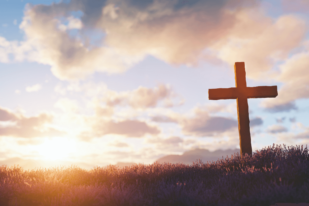 Cross at sunset